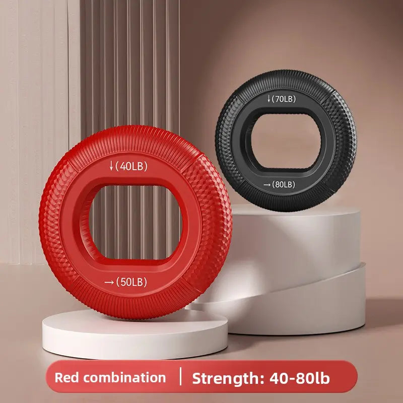 Hand Strengthener Grip 3 in 1 Rubber Circle Finger Wrist Exercise Squeezer 20 30 40 50 60 70 80 Pounds Adjustable Finger & Forearm Workout Tool for Arthritis Rehabilitation, Physical Therapy, Muscle Training