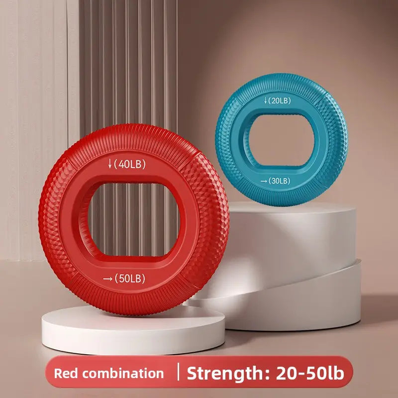Hand Strengthener Grip 3 in 1 Rubber Circle Finger Wrist Exercise Squeezer 20 30 40 50 60 70 80 Pounds Adjustable Finger & Forearm Workout Tool for Arthritis Rehabilitation, Physical Therapy, Muscle Training